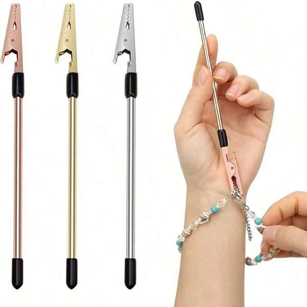 1pc Metal Wire Alligator Clips Bracelet Helper Tool Jewelry Assistant Stick Adjusting Watch Band Fastening Hooking Equipment