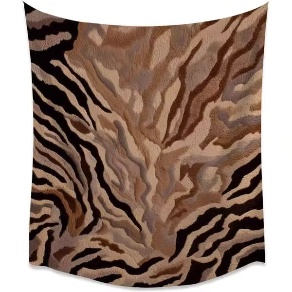 Vintage Y2K Brown Tiger And Leopard Print Tapestry  Maximalist Dorm Wall Hanging Decor Classic Cheetah Print Tapestries For Home Living Room Wall Decor White40x60inch