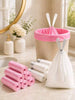400Pcs Pink & White Drawstring Trash Bags – 4-5 Gallon Small Garbage Bags, Leak Proof Thick Durable Tear Resistant Kitchen Bathroom Home Bedroom Office Daily Use Trash Liners, Easy Tie Strong Household Waste Bags